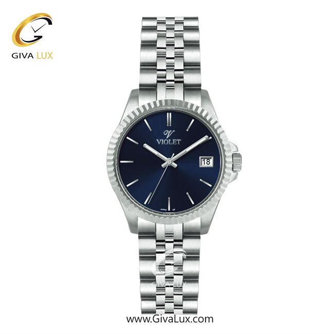 ساعت مچی اورجینال مردانه ویولت VIOLET نقره ای | نقره ای| سرمه ای| کد رفرنس 0558